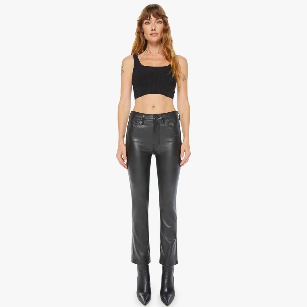 NWT Mother The Insider Ankle Faux Show Leather Jeans
